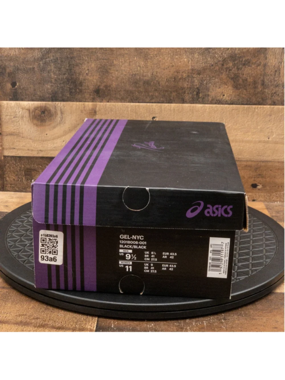 ASICS X NEEDLES GEL NYC BLACK PURPLE 1201B008-001 MENS RUNNING SHOES SIZE 9